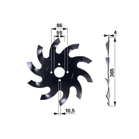 Rollhackstern links 4 mm – Weinbau Ersatzteil