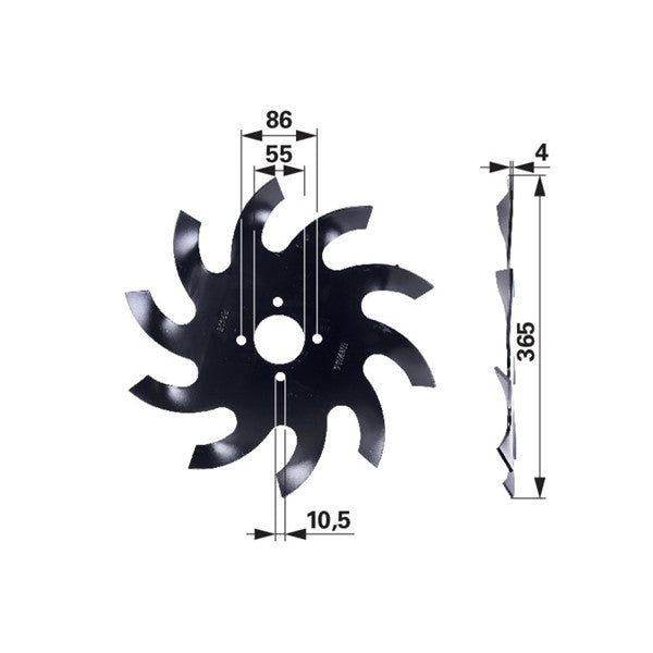 Rollhackstern links 4 mm – Weinbau Ersatzteil