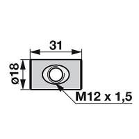 Universal  Rundmutter M12 x 1,5 zu Mörtl