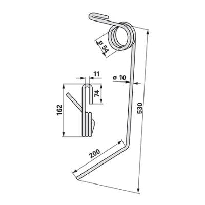 Saatstriegelzinke AC431803 zu Kverneland – Saattechnik Ersatzteil