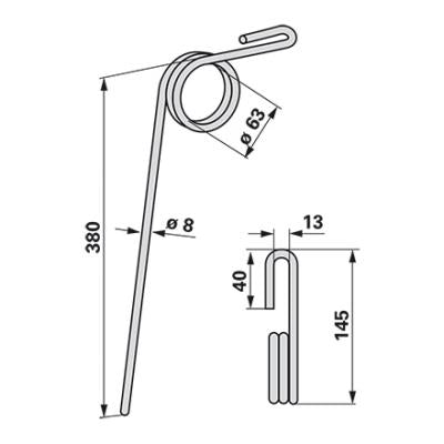 Saatstriegelzinke 7003102 zu KRM – Saattechnik Ersatzteil