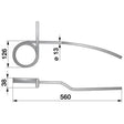 Saatstriegelzinke rechts - Länge: 560 mm - Stärke: 13 mm – Striegel Ersatzteil
