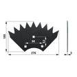 Sägeblatt L 276 x B 165 x S 3 mm anstelle von Mengele 02069596 – Messer für Mähdrescher Ersatzteil