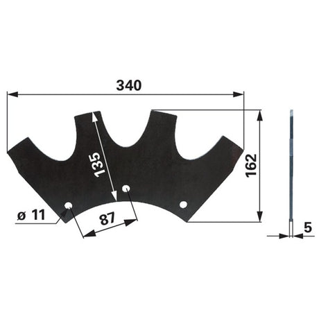 Sägeblatt T06080080 zu Kirchner – Messer für Mulcher Ersatzteil