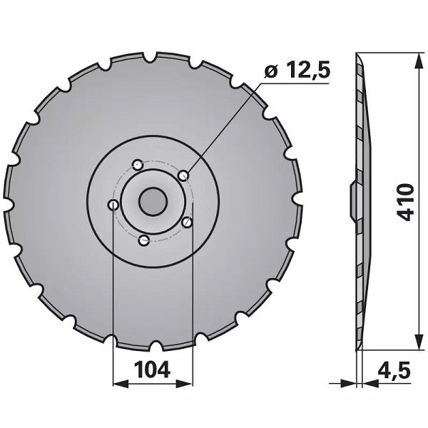 Säscheibe - Außendurchmesser: 410 mm - Lochkreis: 104 mm – Drill Scheiben Ersatzteil