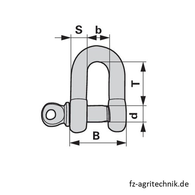 Schäkel 12 mm gerade und verzinkt zum Schrauben