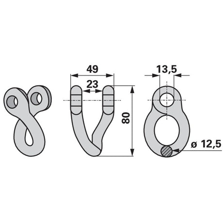 Schäkel zu Mulcher und Schlegelhäcksler - Variante 2 – Befestigung Ersatzteil
