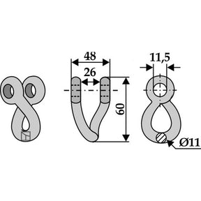 Schäkel zu Mulcher und Schlegelhäcksler - Variante 3 – Mulcher Ersatzteil