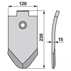 Scharspitze - Arbeitsbreite 120 mm - S = 15 mm – Grubber Spitzen Ersatzteil