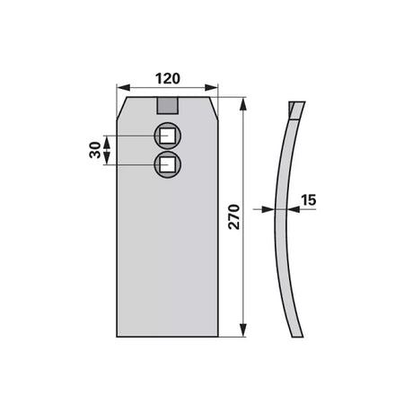 Scharspitze - Arbeitsbreite 120 mm - Variante 1 – Grubber Spitzen Ersatzteil