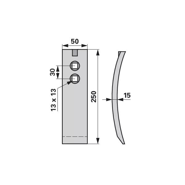 Scharspitze - Arbeitsbreite 50 mm – Grubber Spitzen Ersatzteil