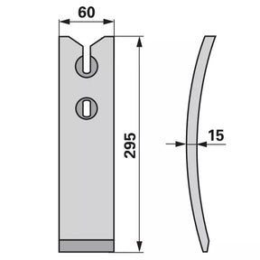 Scharspitze - Arbeitsbreite 60 mm - S = 15 mm – Grubber Spitzen Ersatzteil