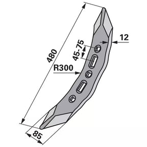 Scharspitze - schmal - Arbeitsbreite 85 mm – Grubber Schare Ersatzteil