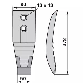 Scharspitze Mulchmix - Hartmetall - Arbeitsbreite 80 mm - Variante 2 – Grubber Schare Ersatzteil