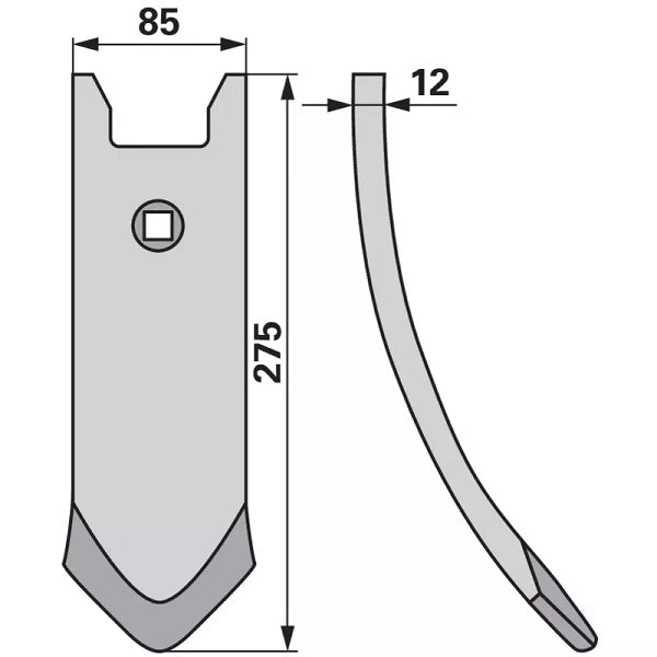 Scharspitze - beschichtet - Arbeitsbreite 85 mm – Grubber Spitzen Ersatzteil