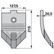 Scharspitze Hartmetall - Arbeitsbreite 125 mm – Grubber Spitzen Ersatzteil