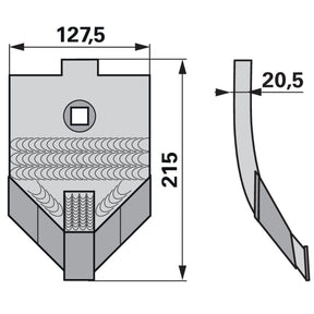 Scharspitze Hartmetall - Arbeitsbreite 125 mm – Grubber Spitzen Ersatzteil