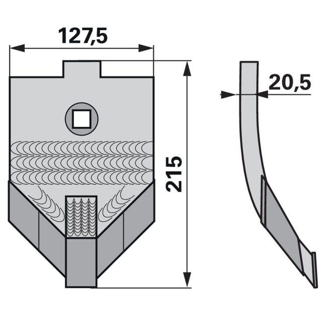 Scharspitze Hartmetall - Arbeitsbreite 125 mm – Grubber Spitzen Ersatzteil