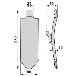 Scharspitze - Arbeitsbreite 80 mm – Grubber Spitzen Ersatzteil