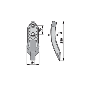 Scharspitze - Arbeitsbreite 85 mm - Hartmetall – Grubber Spitzen Ersatzteil