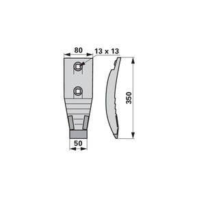 Grubberschar hartmetallbestückt - Arbeitsbreite 80 mm – Grubber Schare Ersatzteil