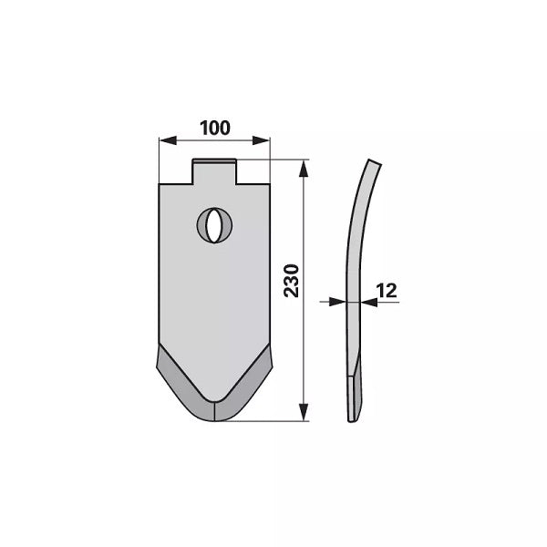 Scharspitze beschichtet - Arbeitsbreite 100 mm – Grubber Spitzen Ersatzteil