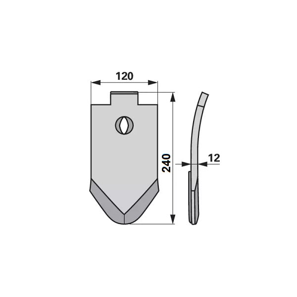 Scharspitze beschichtet - Arbeitsbreite 120 mm – Grubber Spitzen Ersatzteil