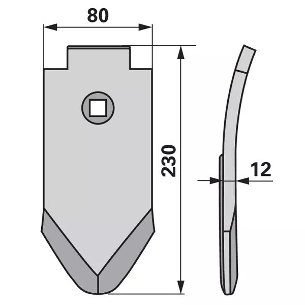 Scharspitze beschichtet - Arbeitsbreite 80 mm – Grubber Spitzen Ersatzteil