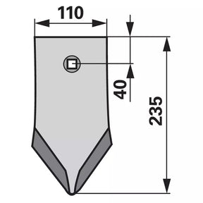 Scharspitze beschichtet - lang - Arbeitsbreite 110 mm – Grubber Spitzen Ersatzteil