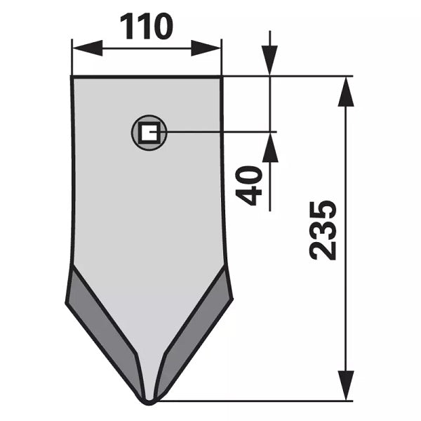 Scharspitze beschichtet - lang - Arbeitsbreite 110 mm – Grubber Spitzen Ersatzteil