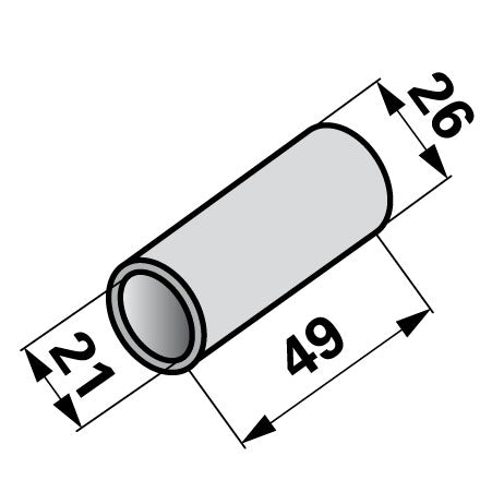 Buchse AD 26 x ID 21 x L 49 mm passend zu Agrar – Landtechnik Ersatzteil