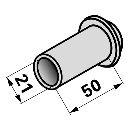 Buchse ID 21 x L 50 mm, Kunststoff anstelle von Alfa 5105395400 – Sonstiges für Traktor Ersatzteil