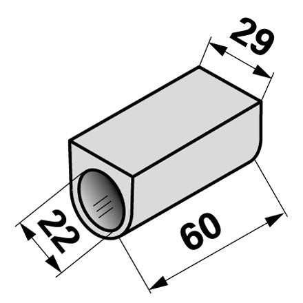 Buchse L 60 x B 29 mm, ID 22 mm anstelle von Alfa 510395700 – Buchsen Ersatzteil