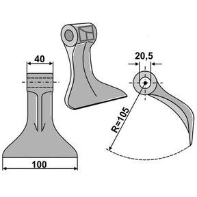 Schlaghammer 3000548 zu Agromec Mulcher – Hämmer für Mulcher Ersatzteil