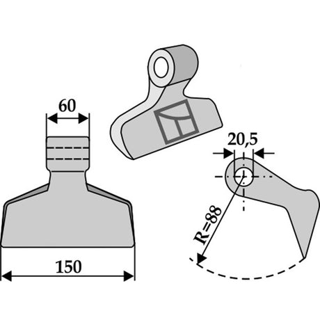Schlaghammer 59091399 zu Humus Mulcher – Mulcher Ersatzteil