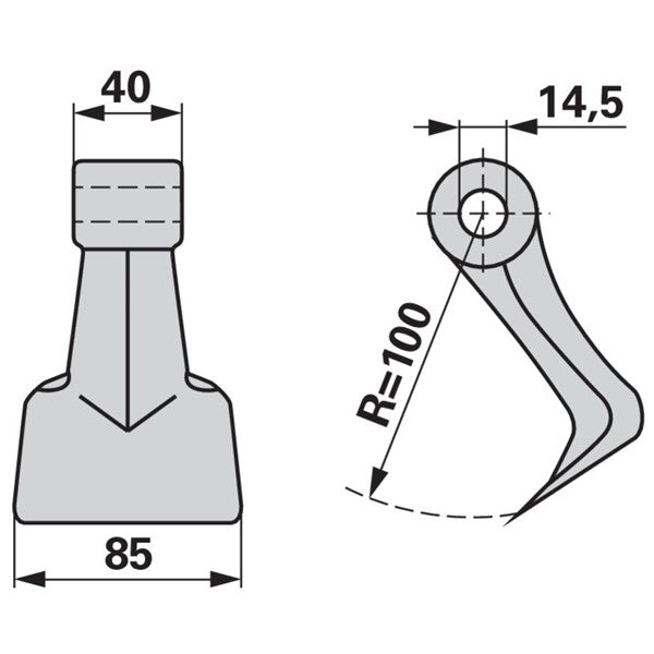 Schlaghammer 71009 zu Fiedler Mulcher – Hämmer für Mulcher Ersatzteil