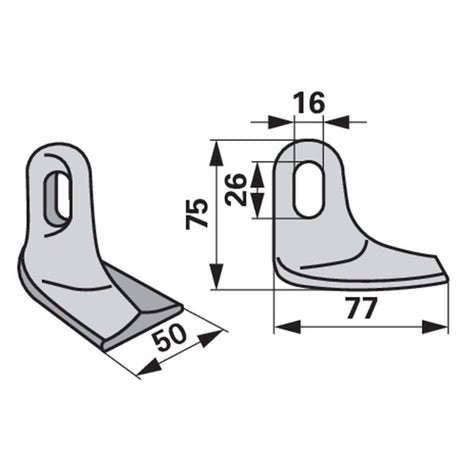 Schlaghammer 880000 zu Dücker Mulcher – Hämmer für Mulcher Ersatzteil
