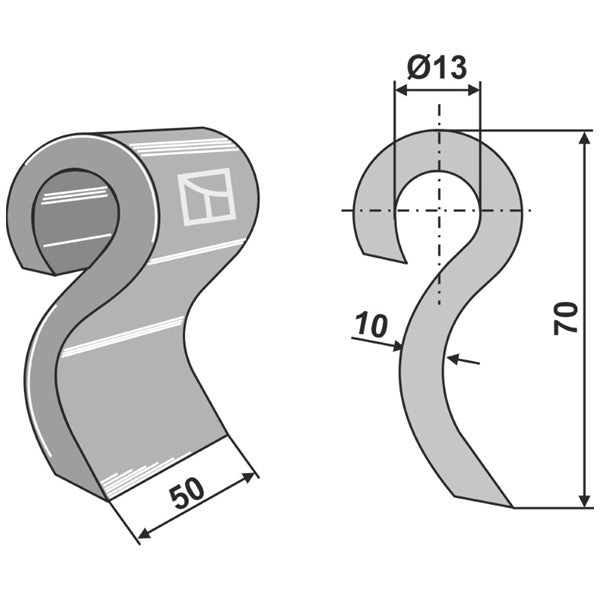 Schlaghammer 945000901 zu Dücker Mulcher – Hämmer für Mulcher Ersatzteil