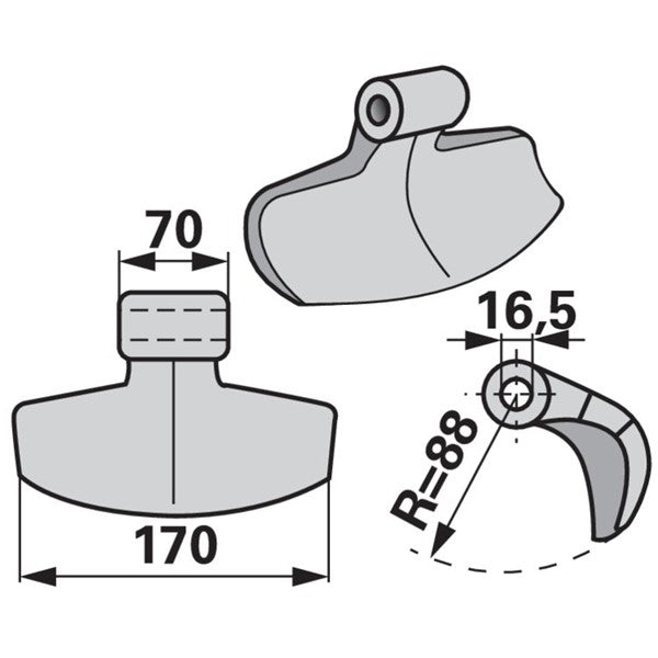 Schlaghammer zu Tünissen Stocks Mulcher – Hämmer für Mulcher Ersatzteil