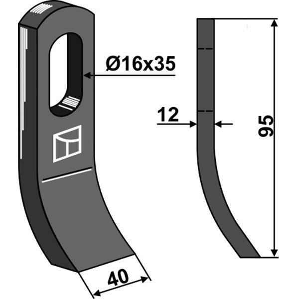 Schlegelmesser 103074 zu Noremat Mulcher – Messer für Mulcher Ersatzteil