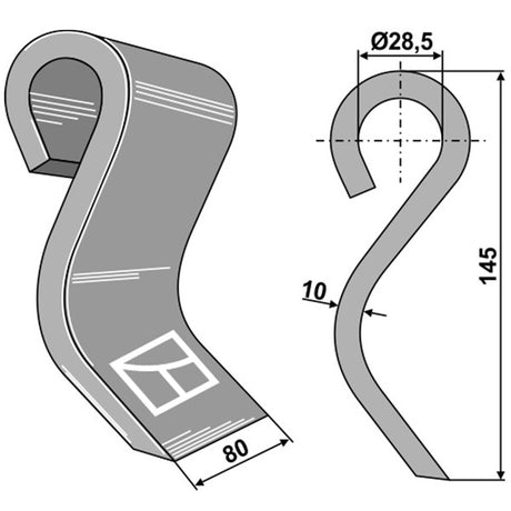 Schlegelmesser 945000220 zu Dücker Mulcher – Mulcher Ersatzteil