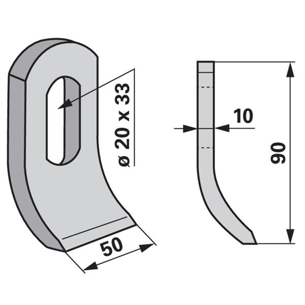Schlegelmesser 945000900 zu Dücker Mulcher – Mulcher Ersatzteil