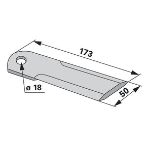 Schlegelmesser 060017.2  - 172 x 50 x 3 mm glatt zu Claas Mähdrescher – Mähdrescher Ersatzteil