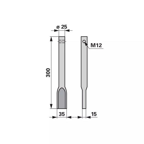 Schleppzinke - gerade -  300 x 35 mm – Sonstiges für Ernte Ersatzteil