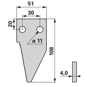 Schneidplatte rechts und links ESM 2312040 – Klingen für Scheibenmähwerk Ersatzteil
