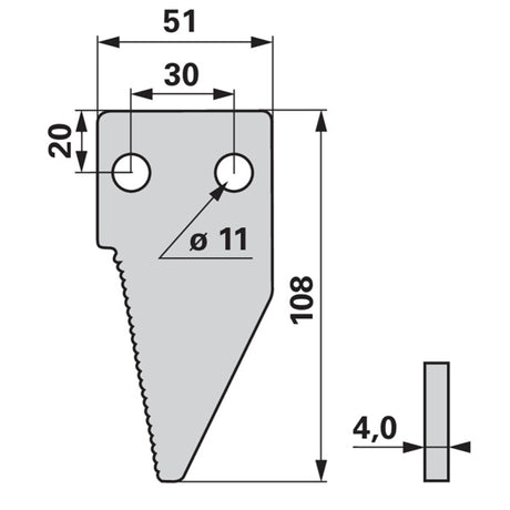Schneidplatte rechts und links ESM 2312040 – Klingen für Scheibenmähwerk Ersatzteil