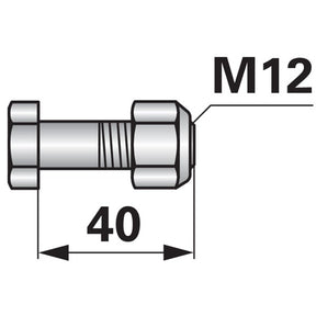 Schraube zu Mulcher M12 x 1,75 mit Mutter – Mulcher Ersatzteil