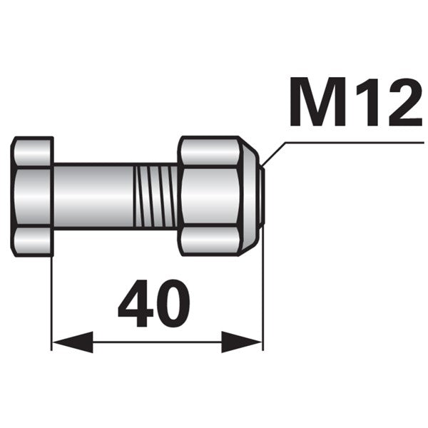 Schraube zu Mulcher M12 x 1,75 mit Mutter – Mulcher Ersatzteil