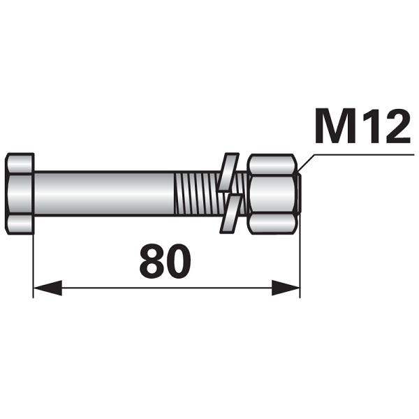 Schraube zu Mulcher M12 x 1,75 - Variante 2 – Schrauben Ersatzteil