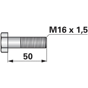 Schraube zu Mulcher M16 x 1,5 x 50 – Schrauben Ersatzteil